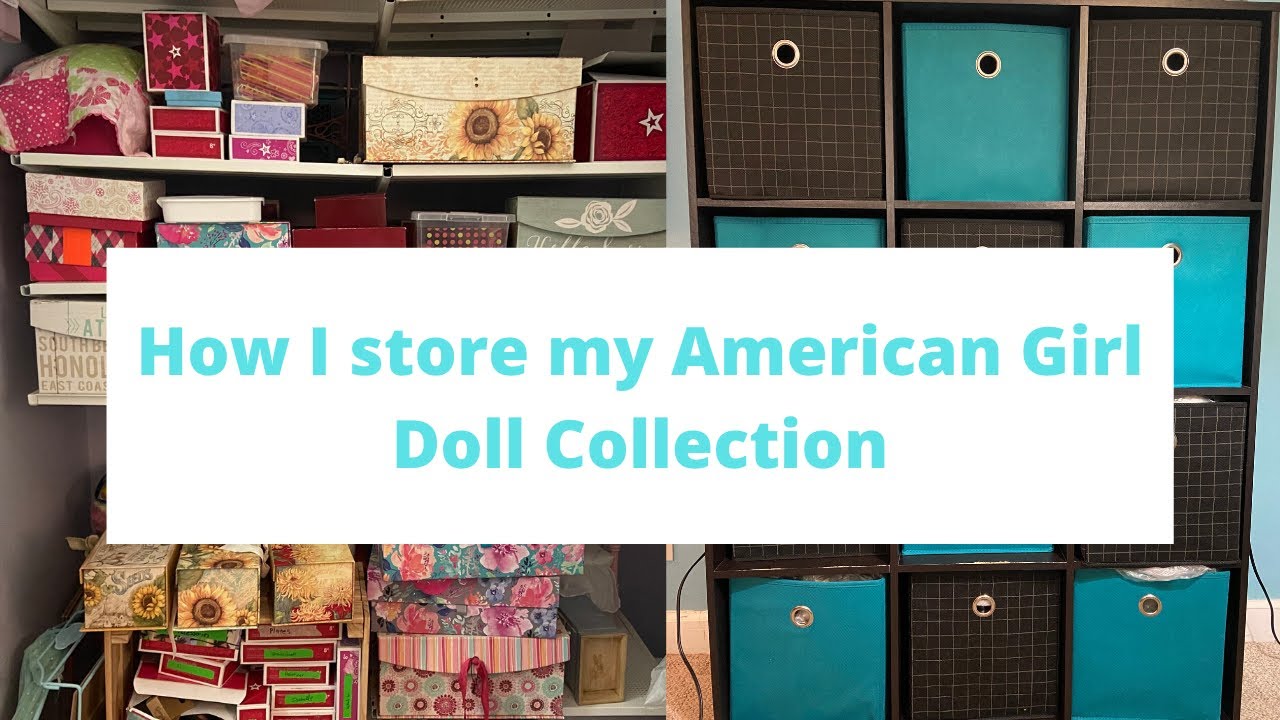 AG Doll Storage! Goodness. This is a lot of dolls! I love the bins for  accessories and the PVC h…