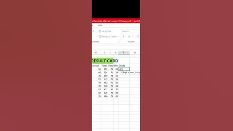 Grade formula in Excel to Calculate Grade and percentage using nested IF function in Urdu Hindi
