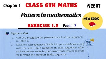 Class 6th maths l Chapter 1 l pattern in mathematics l Exercise 1.2 l Ncert l Figure it out page 3