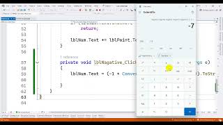 21-C# Developer: Variables - Calculator - How to Create Negative Button | C# Programming screenshot 2