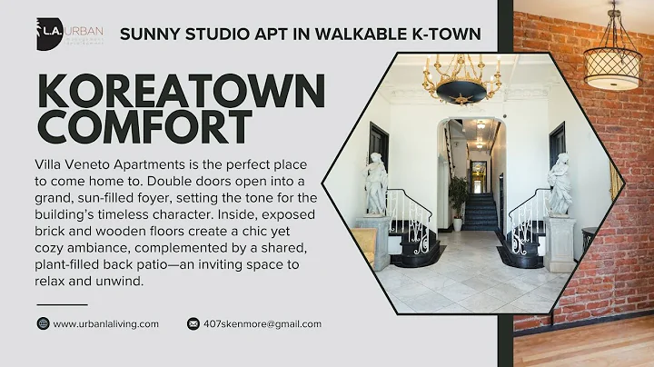 Vintage Charm Meets Modern Comfort in Corner Top Floor K-Town Studio