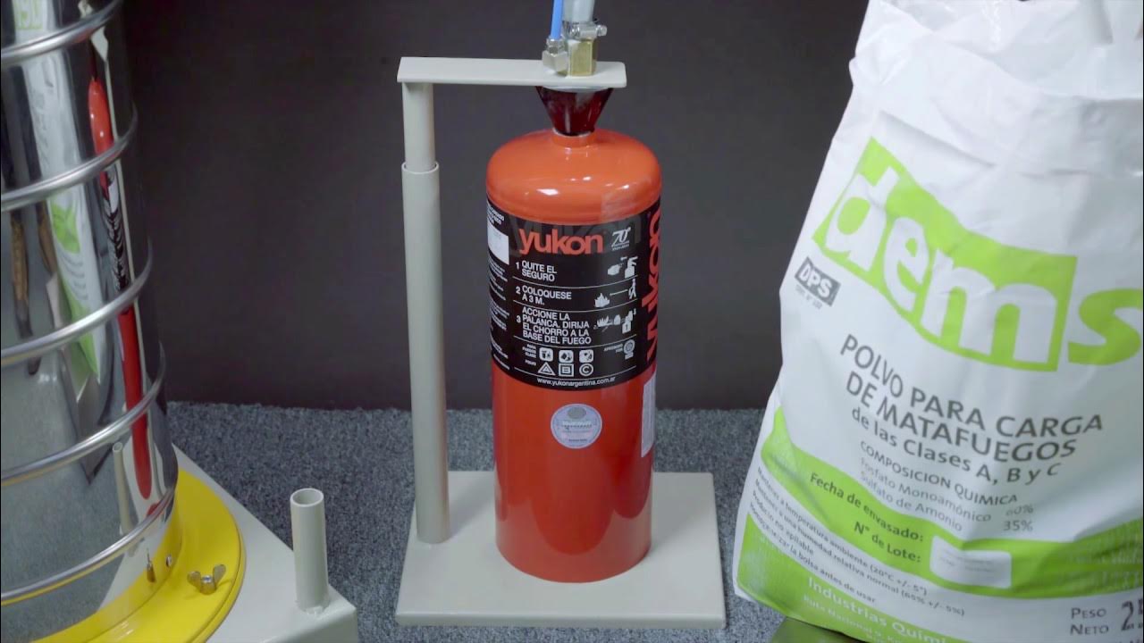 Máquina para Carga de Extintores de Polvo Yukon - YouTube