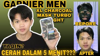 Langsung Cerah Dalam 5 Menit Review Masker Garnier Men XL Charcoal Musk Turbo Bright!!!