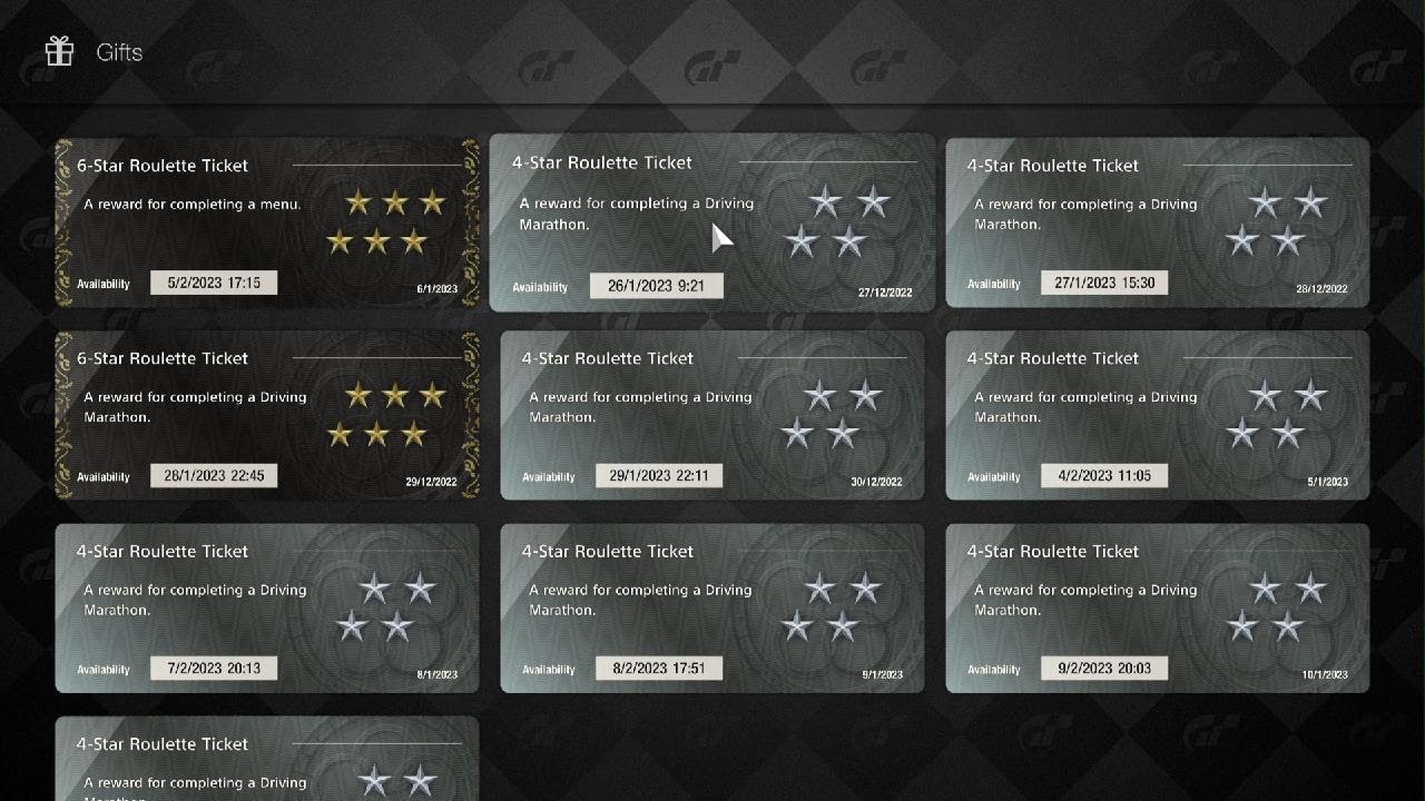 Ticket Roulette Opening all Roulette Tickets | Gran Turismo 7 PS5 - YouTube