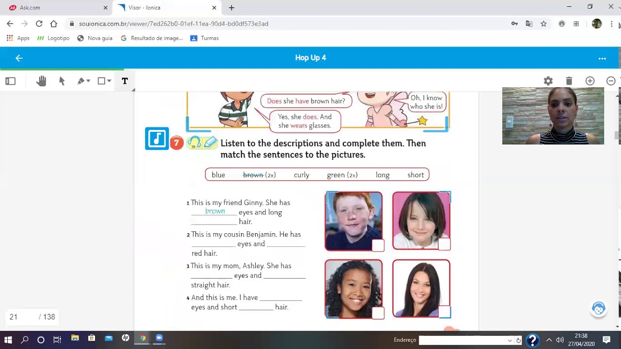 Atividade de Inglês - 4 ano - 28/04/20 - Teacher Neli