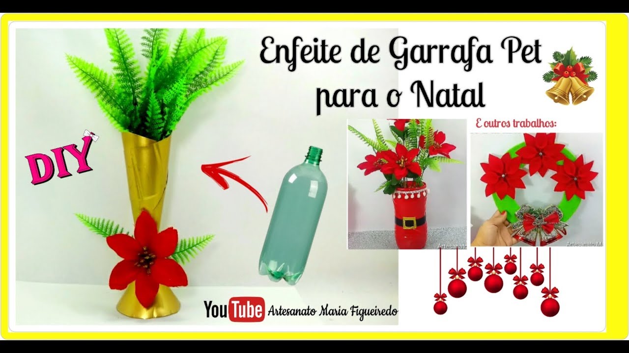 Enfeite de NATAL de GARRAFA PET - fácil - Enfeite Natalino #Reciclaje con  botella #Navidad - Natal - YouTube