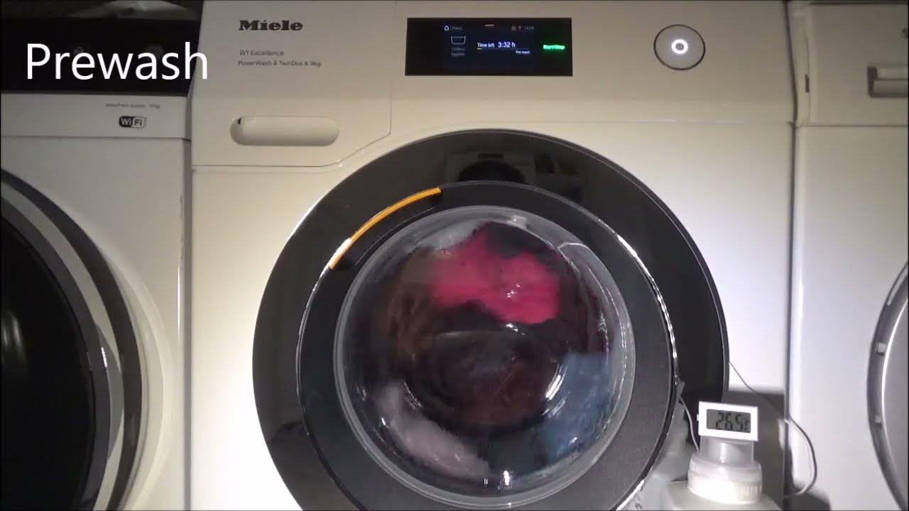 Miele W1 Excellence WER875WPS Cottons Hygiene 75 w/ Prewash and Soak (Full cycle) YouTube