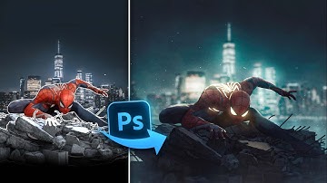 Creating a SPIDER-MAN POSTER in Photoshop! - Photoshop Speed Art