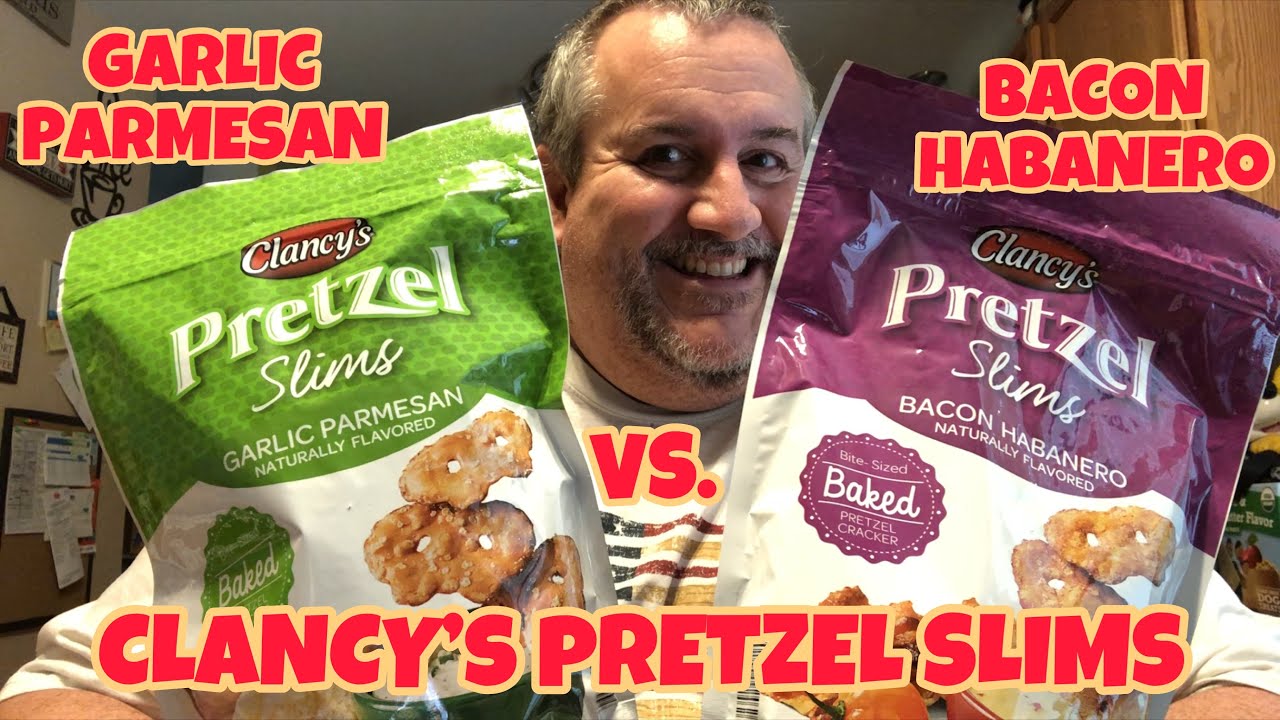 Aldi Snacks Clancy’s Pretzel Slims Bacon Habanero vs Garlic
