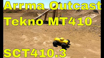 Arrma Outcast, Tekno MT410, SCT410.3 Monster Truck Conversion - Bashing, Fixing, and Jumping