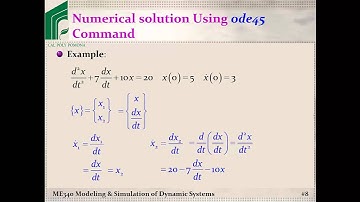 ME 340: Example, Solving ODEs using MATLAB