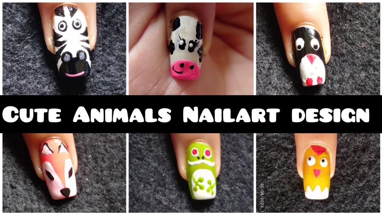 12 Cute Animal Nail Art Designs - Pretty Designs | Dog nail art, Animal  nail art, Dog nails