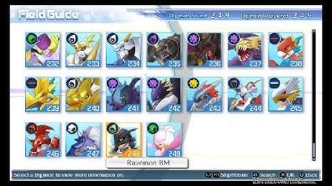 DIGIMON STORY CYBER SLEUTH Entire Field Guide