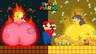RICH vs POOR Giant BUTT: Mario Left Peach to Love Daisy | Game Animation