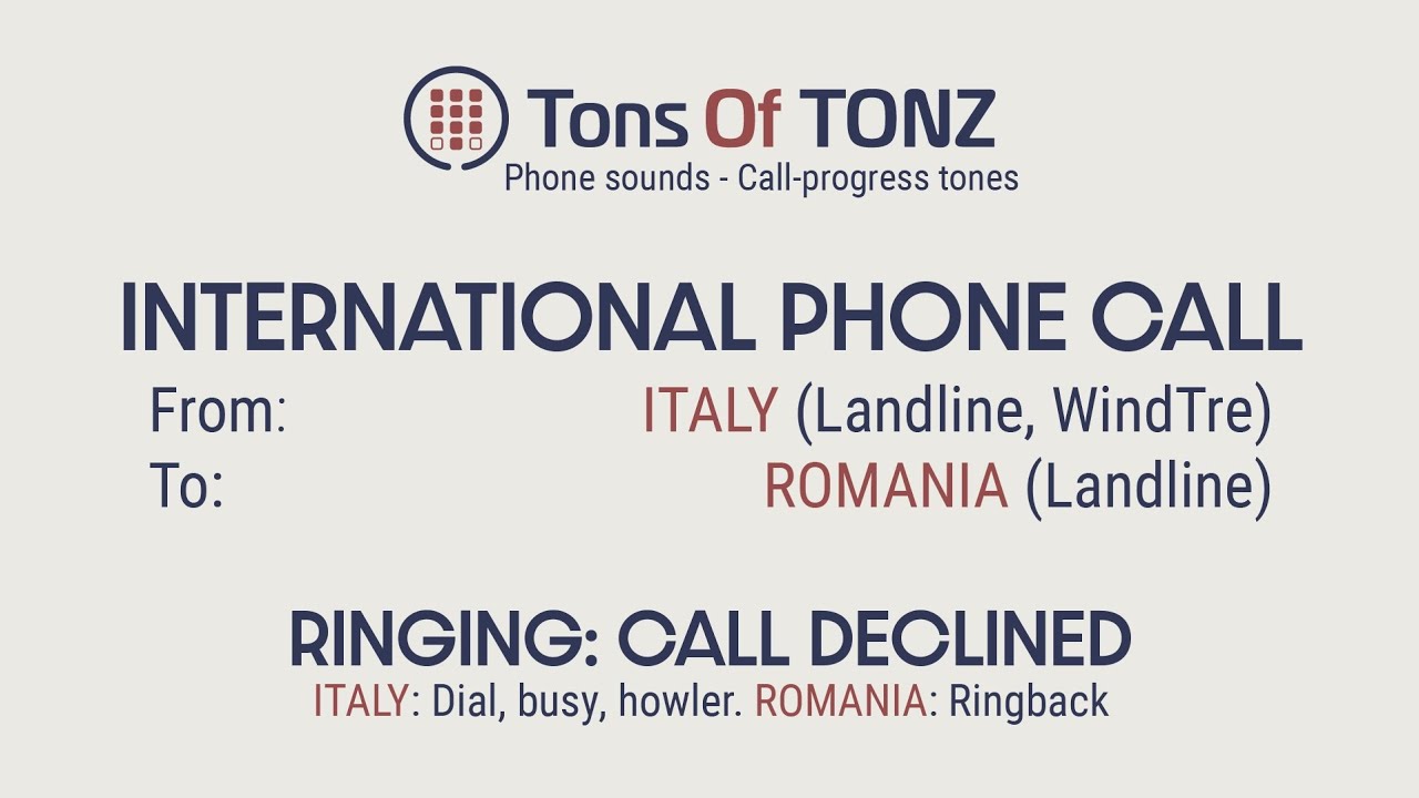 International phone call 26. From Italy (landline) to Romania (landline