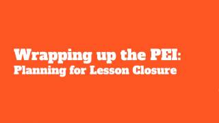 Lesson Closure
