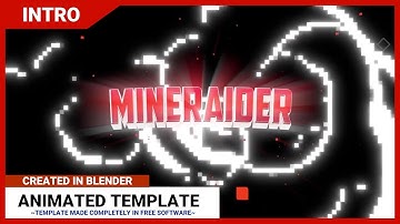 FREE Blender Only 2D Cartoon Intro template #21 | Mineraider | 60fps