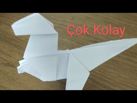 Kağıttan Kolay Dinozor Yapımı|Origami Adresim