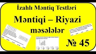 Məntiq Testləri. Məntiqi – Riyazi məsələlər #45