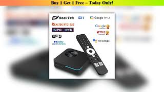 Unboxing RockTek GX1 UHD Google TV 12 Box Netflix Google Certified 4GB 32G Realtek1325 Support Dolb