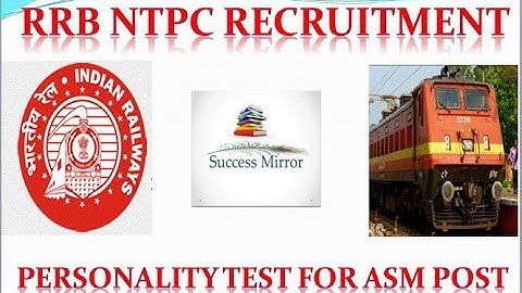 RRB NTPC PERSONALITY TEST FOR ASM (PART-1) | Success Mirror