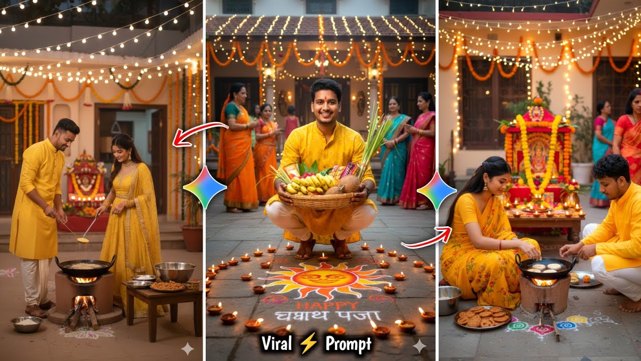 Gemini Chhath Puja Couple Photo Editing 😱 | Chhath Puja Ai Photo Prompt ⚡