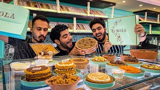 تجربة جميع الحلويات من نولا (اغرب الكنافات في رمضان)🥮🥧 | NOLA cupcakes