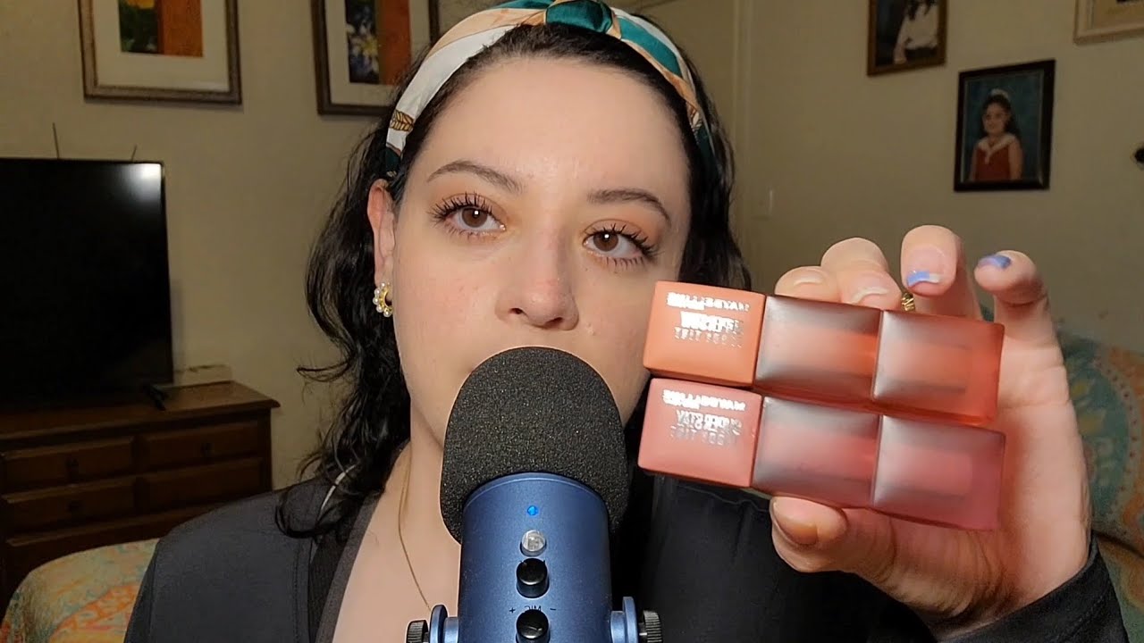 ASMR Trying out maybelline Teddy Tints! 💄