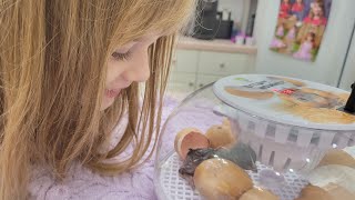 Catherine watching her first chick hatch