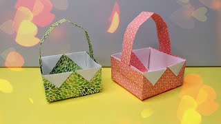 DIY  Оригами Как сделать Простую Корзинку из бумаги. Поделки из бумаги
