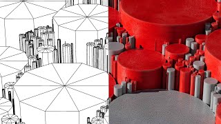 TUTORIAL | abstact Cylinder Towers in Cinema 4D ⚡[ Under 10 MIN ]⚡ + 📩[ Free Project ]📩