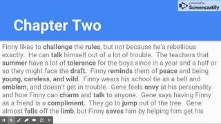 A Separate Peace Chapters 1-5 Recap