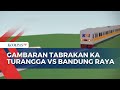 Gambaran tabrakan kereta turangga vs bandung raya di stasiun cicalengka