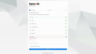 FansWiFi - Admin Portal Account Setup