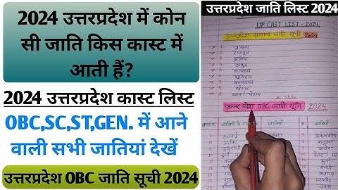 UP Caste List 2024/उत्तरप्रदेश पिछड़ा वर्ग में शामिल जातियों की लिस्ट/obc,sc,st caste list up 2024/