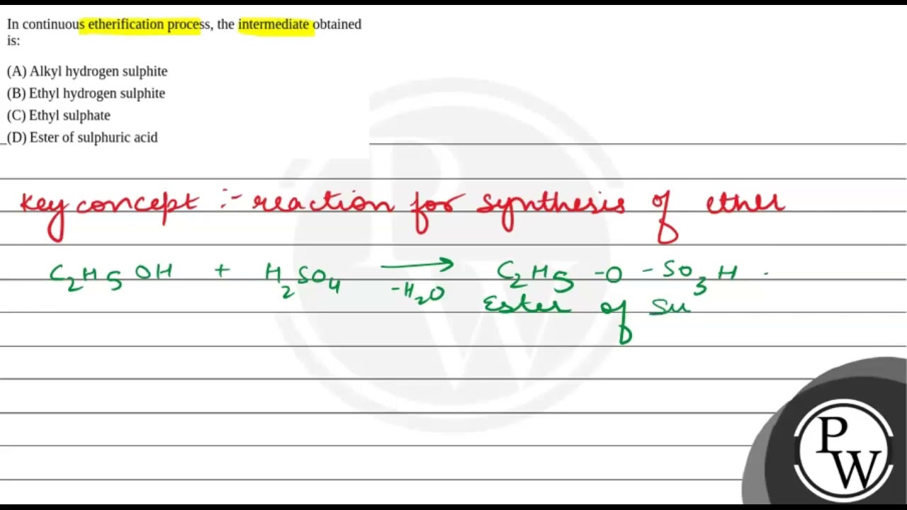 In continuous etherification process, the intermediate obtained is:....