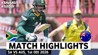South Africa vs Australia 1st ODI Full Match Highlights | SA vs AUS 1st ODI Highlights 2026