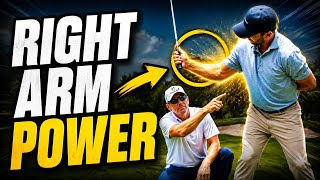 Loaded Right Arm for Power. #golfswing
