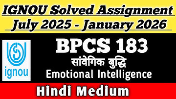 BPCS 183 Solved Assignment 2025-26 || bpcs-183 solved assignment in Hindi || #easylearning