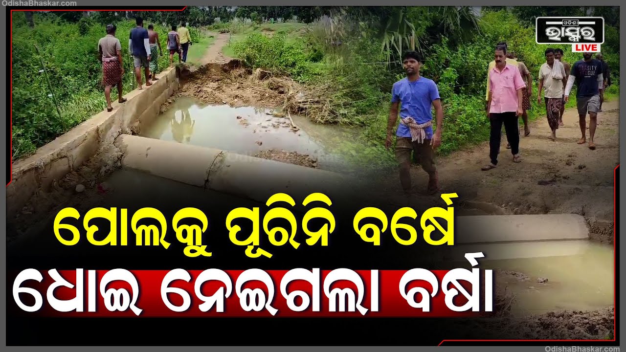 ନିମ୍ନମାନର କାମ ପାଇଁ ଧୋଇ ହୋଇଗଲା ପୋଲ | ଠିକାଦାର ଯନ୍ତ୍ରୀ ମିଶି କରିଥିଲେ ହରିଲୁଟ, ଅଭିଯୋଗ ଆଣିଲେ ଗ୍ରାମବାସୀ