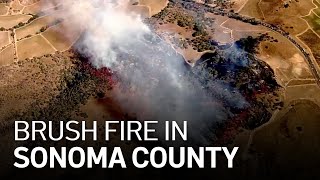 Brush Fire Breaks Out Near Schellville in Sonoma County