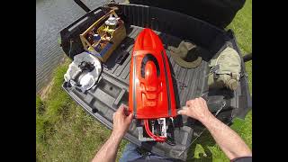 RC Boat Delta Force 29 1st run after prop loss 55 MPH