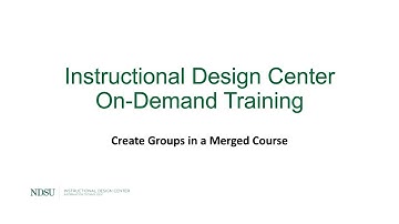 Blackboard Ultra - Create Groups in a Merged Course