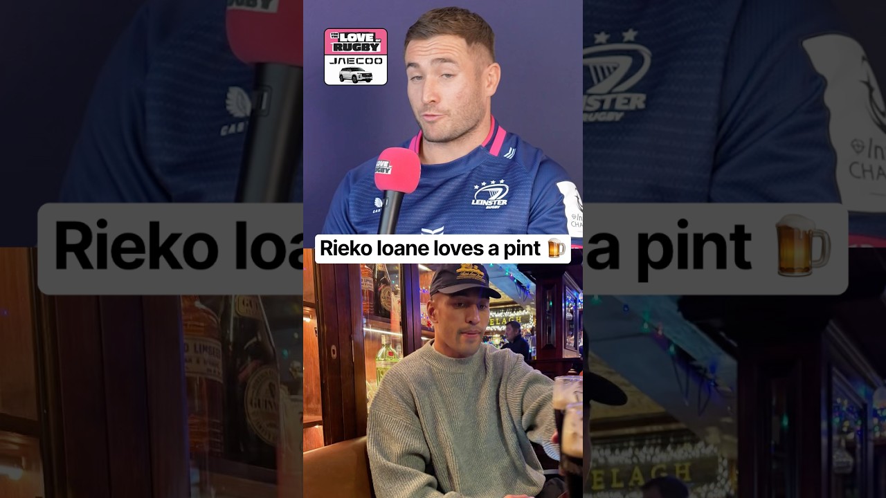 Rieko Ioane led the charge following Leinster’s URC victory last season 🍺🇮🇪  #rugby #irishrugby