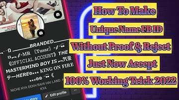 How To Make Unique Name Facebook Account 2022 || Unique Invalid Name Facebook Account 2022