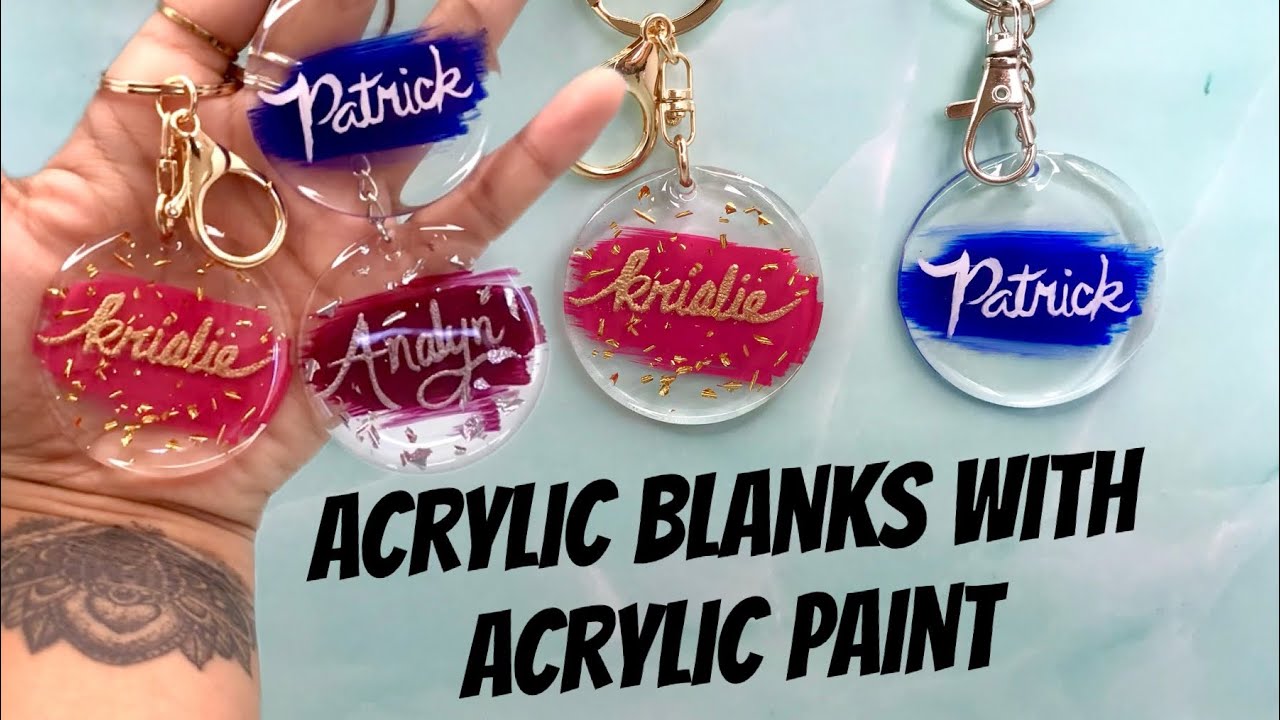 Acrylic Blanks Resin keychain with acrylic paint 