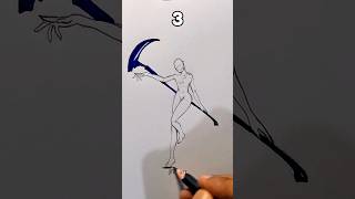 drawing pose weapon in 1-7 #shorts #art #drawing #pose
