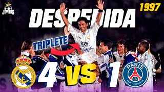 Así fue la DESPEDIDA de HUGO SÁNCHEZ ⭐ ¡TRIPLETE!  Real Madrid vs PSG Amistoso 1997