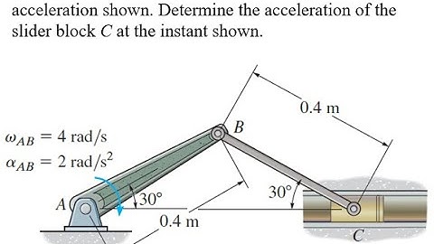 Dynamics, Hibbeler, Ch 16 problem 111, Relative Motion - Acceleration of a slider
