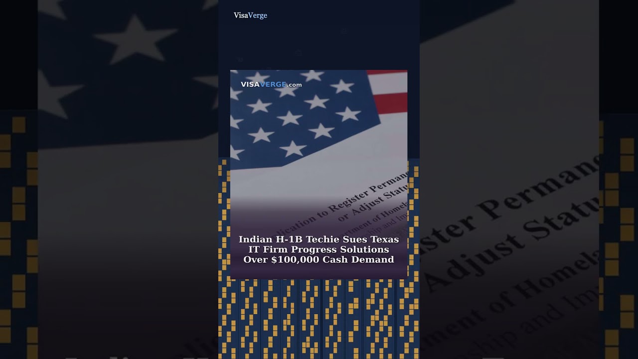 Indian H-1B Techie Sues Texas IT Firm Progress Solutions Over $100,000 Cash Demand
